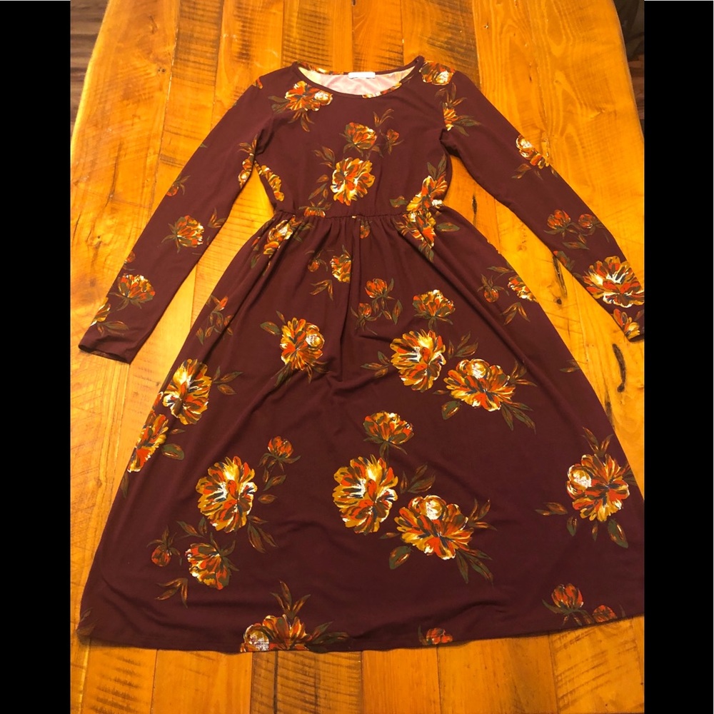 Women’s Reborn j long sleeve floral midi dress
